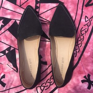 Black Suede Madden Girl Pointed Toe Flats